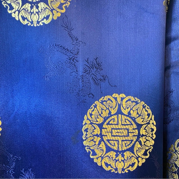 Vintage Asian Smoking Jacket Embroidered Dragon 🐉 - Picture 4 of 16